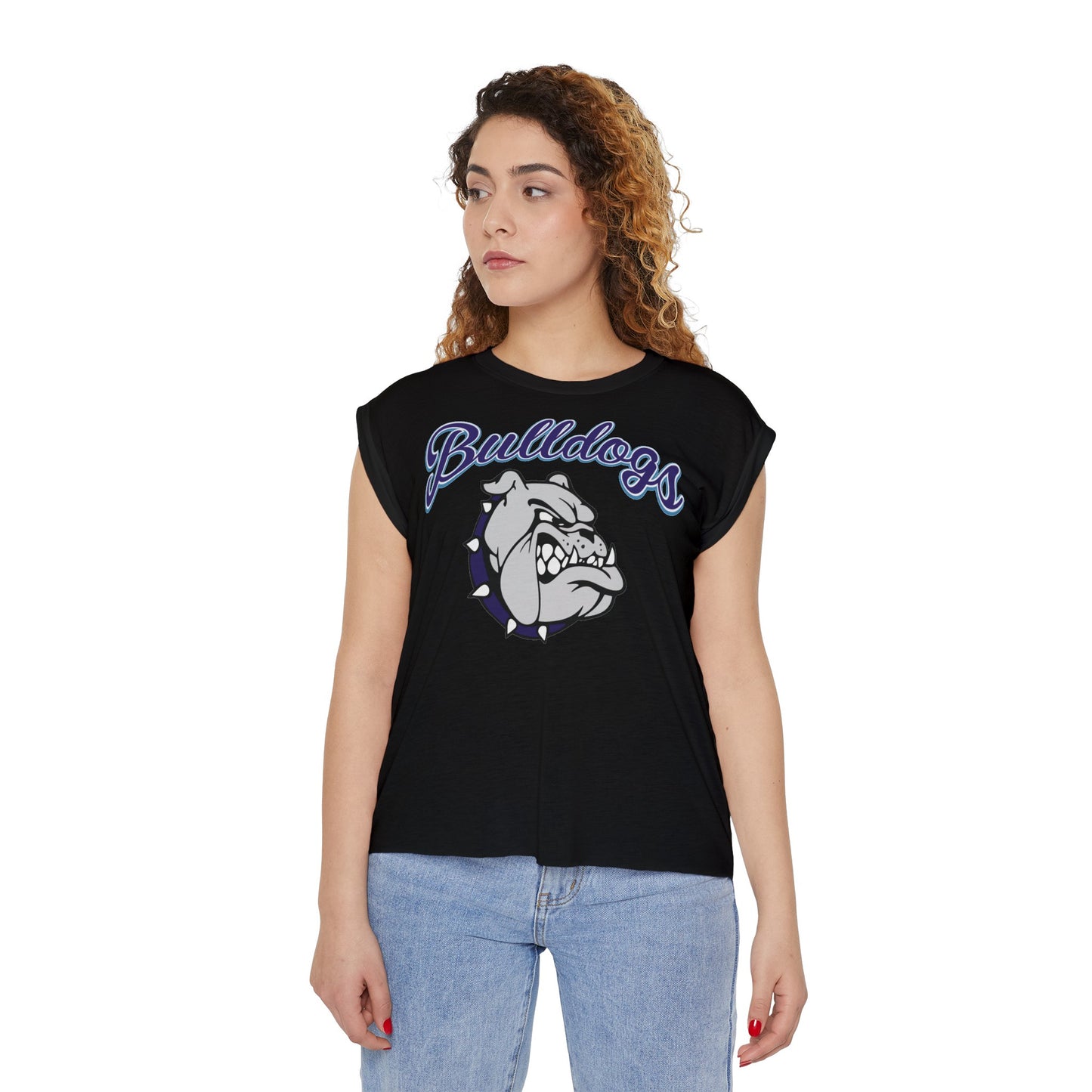 Women’s Flowy Rolled Cuffs Muscle Tee