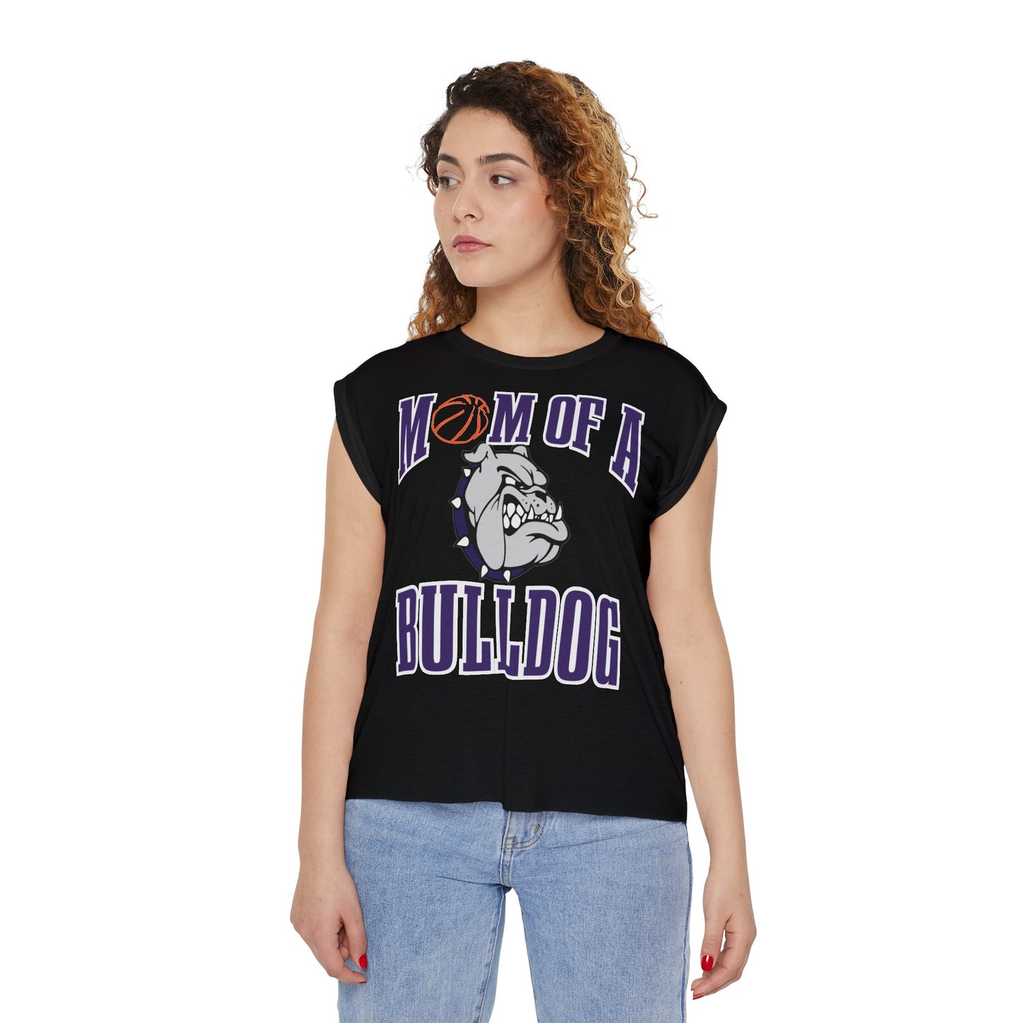 Flowy Rolled Cuffs Muscle Tee