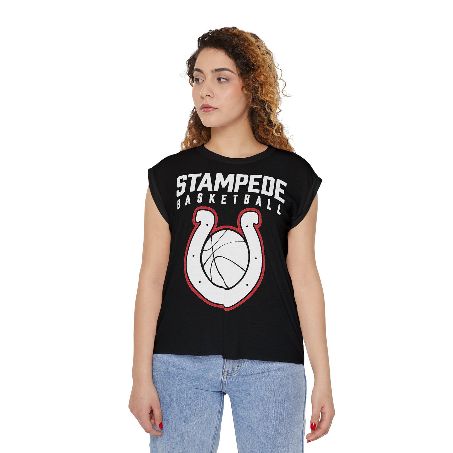 Women’s STAMPEDE Flowy Rolled Cuffs Muscle Tee