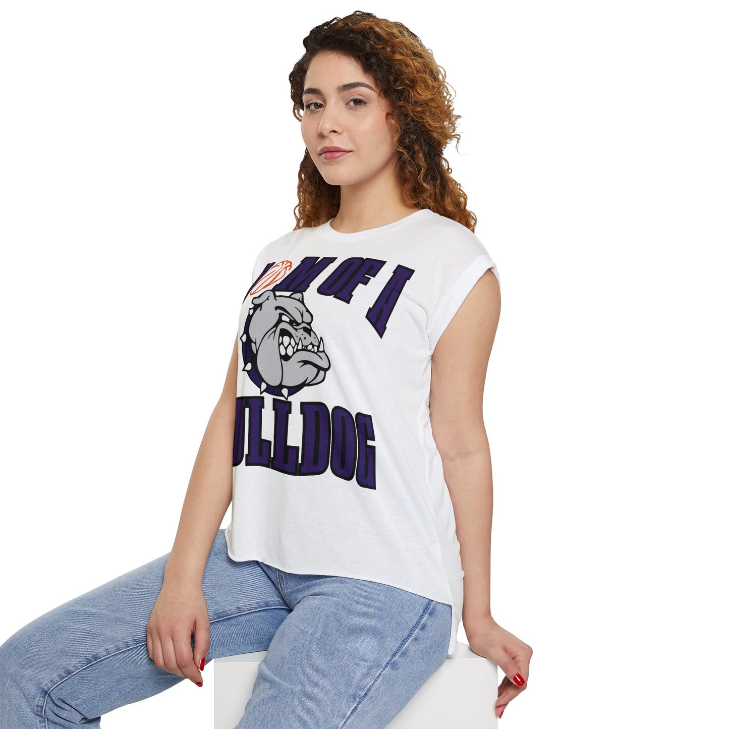 Flowy Rolled Cuffs Muscle Tee