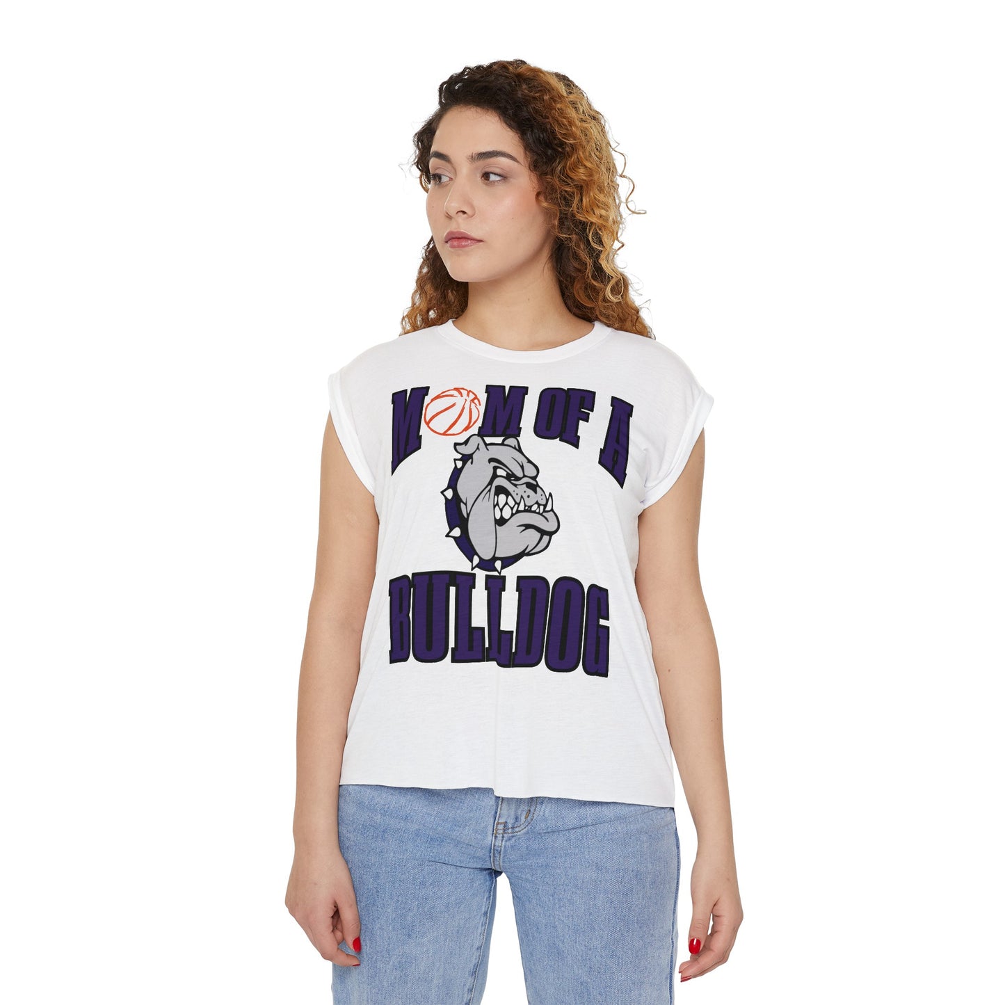 Flowy Rolled Cuffs Muscle Tee