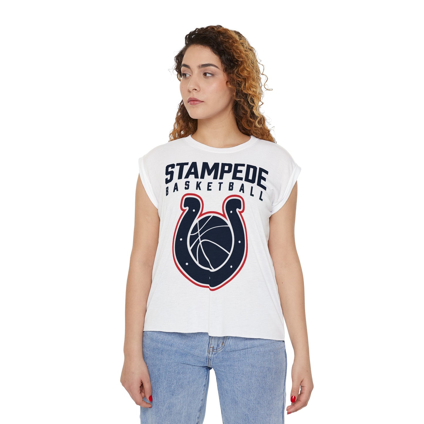 Women’s STAMPEDE Flowy Rolled Cuffs Muscle Tee