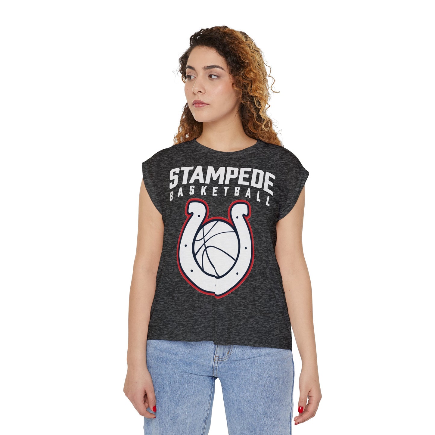 Women’s STAMPEDE Flowy Rolled Cuffs Muscle Tee