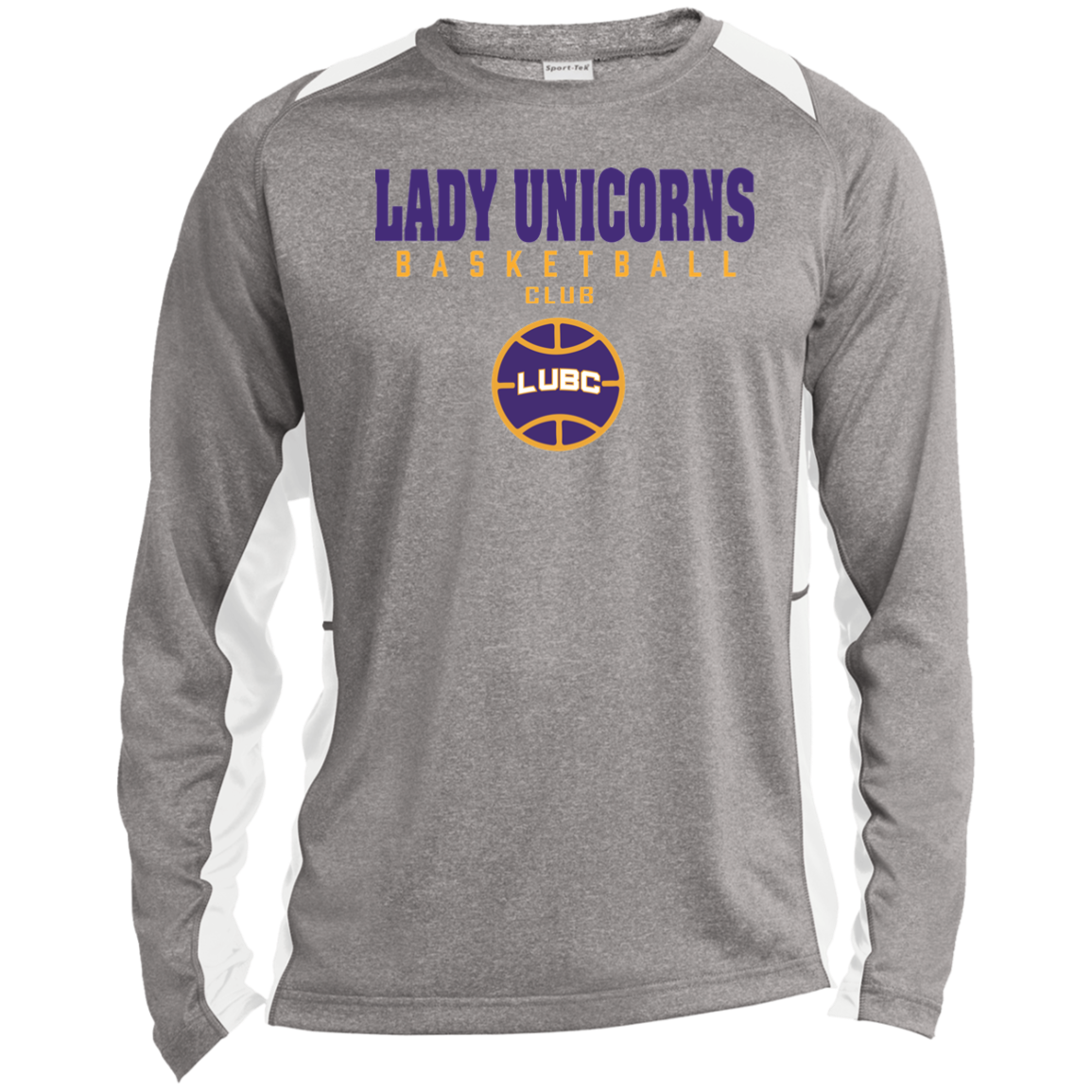 ADULT Long Sleeve LUBC Heather Colorblock Performance Tee