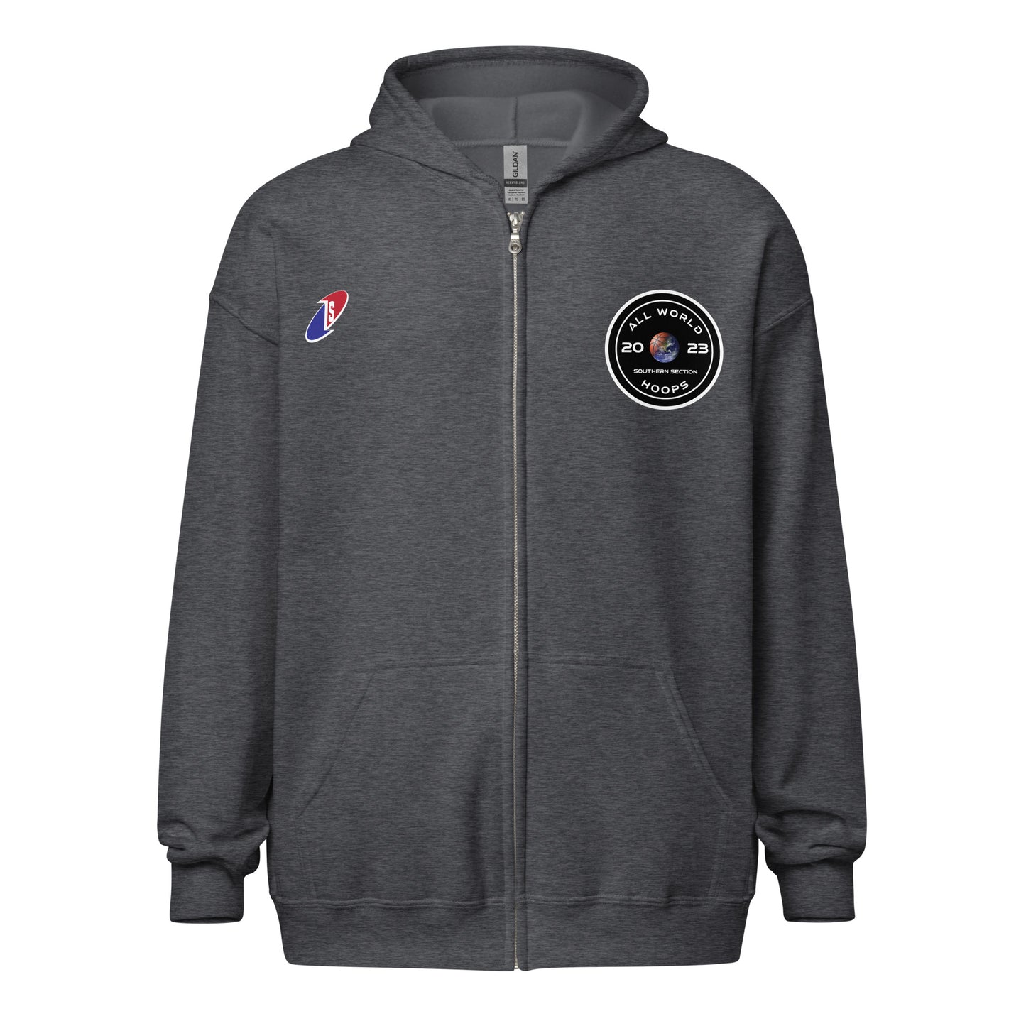 ALL WORLD HOOPS Unisex heavy blend zip hoodie