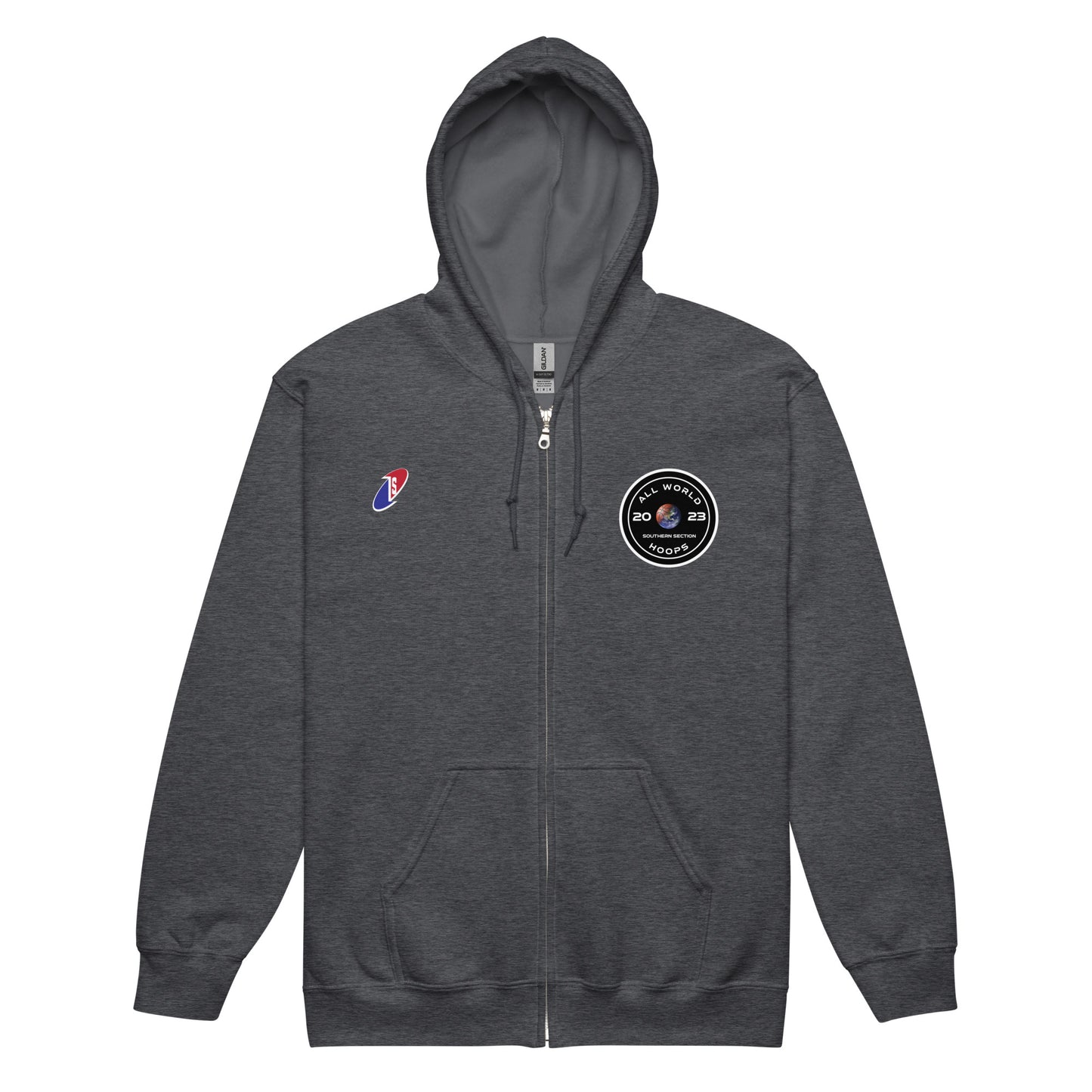 ALL WORLD HOOPS Unisex heavy blend zip hoodie