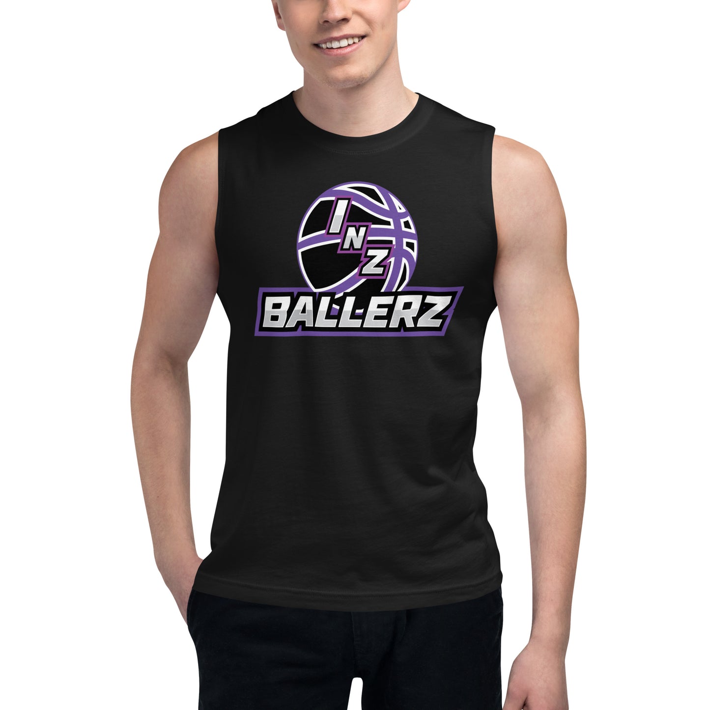 Unisex INZ Ballerz Muscle Shirt (Purple)