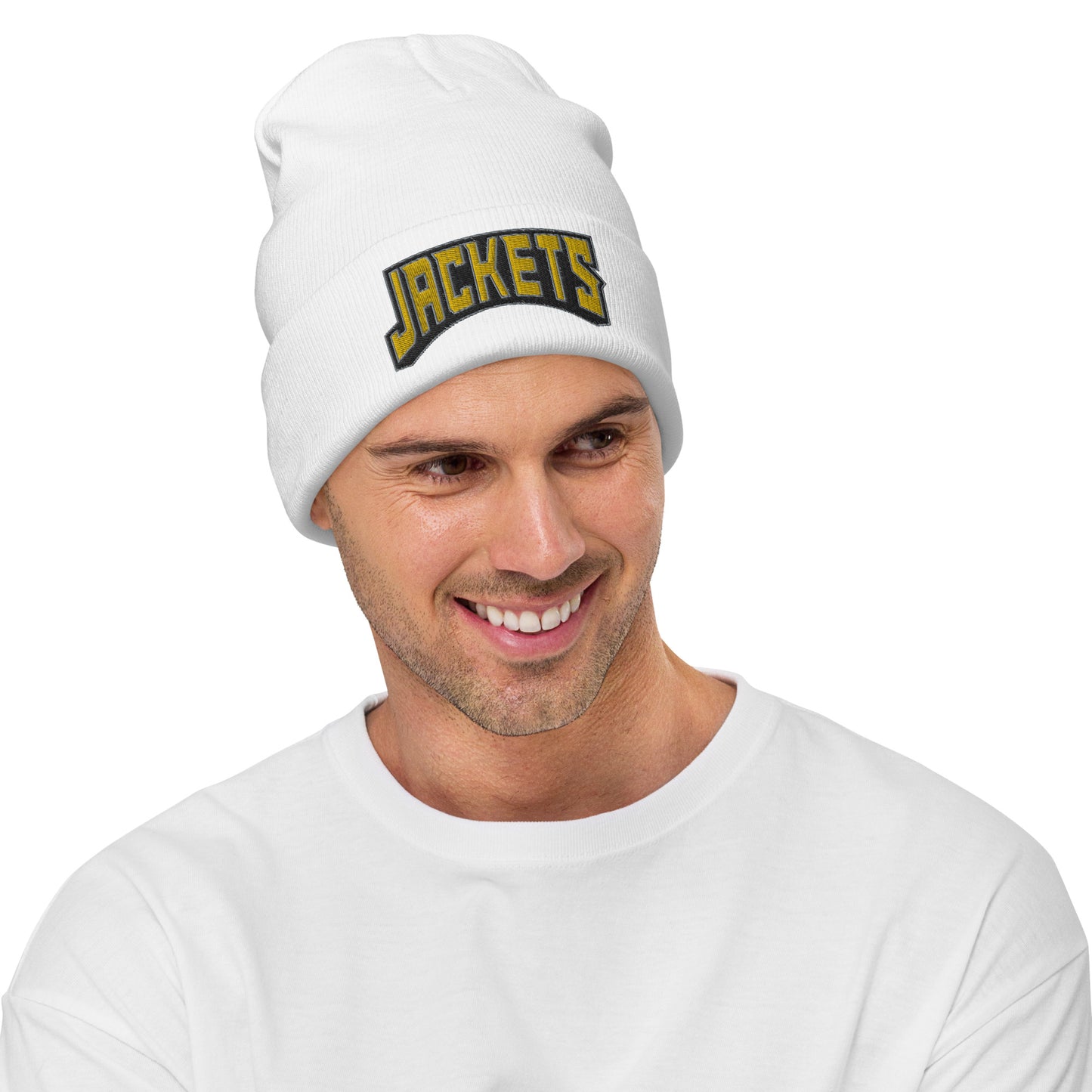 Embroidered Yellow Jackets Beanie